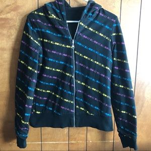 Reversible Billabong Black Jacket Coat Long Sleeve Front Zipper